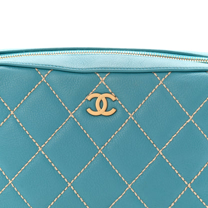 Chanel Calfskin Wild Stitch Surpique Hobo Blue 8 of 10