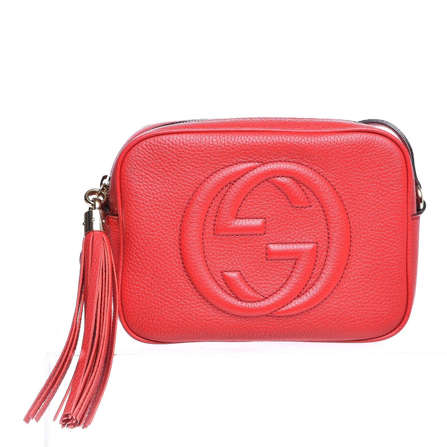 Pebbled Calfskin Small Soho Disco Bag Tabasco Red