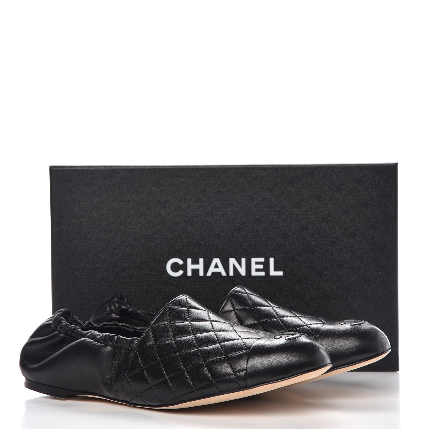 Chanel Lambskin Quilted Elastic CC Loafers 40 Black 9 of 9