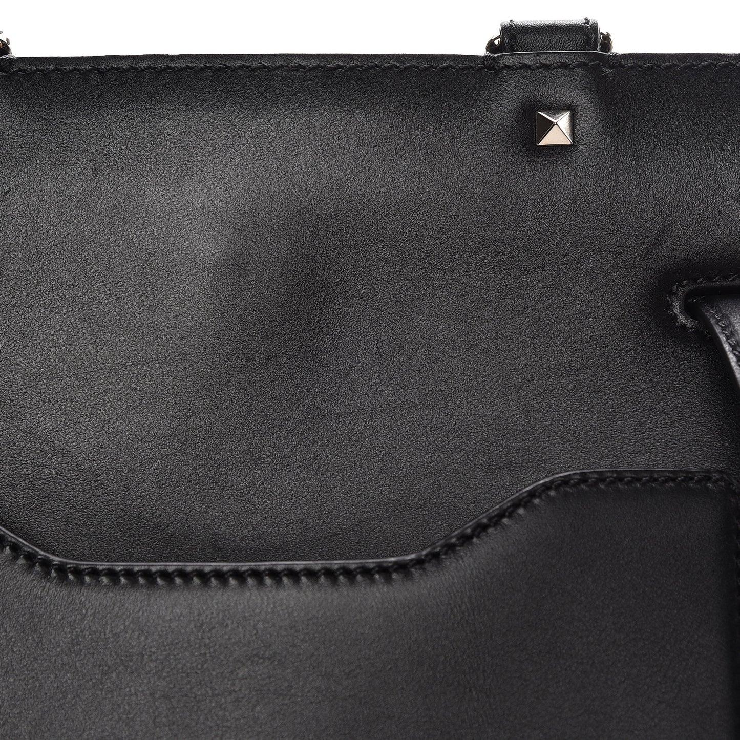 Calfskin Studded Medium Joylock Satchel Black