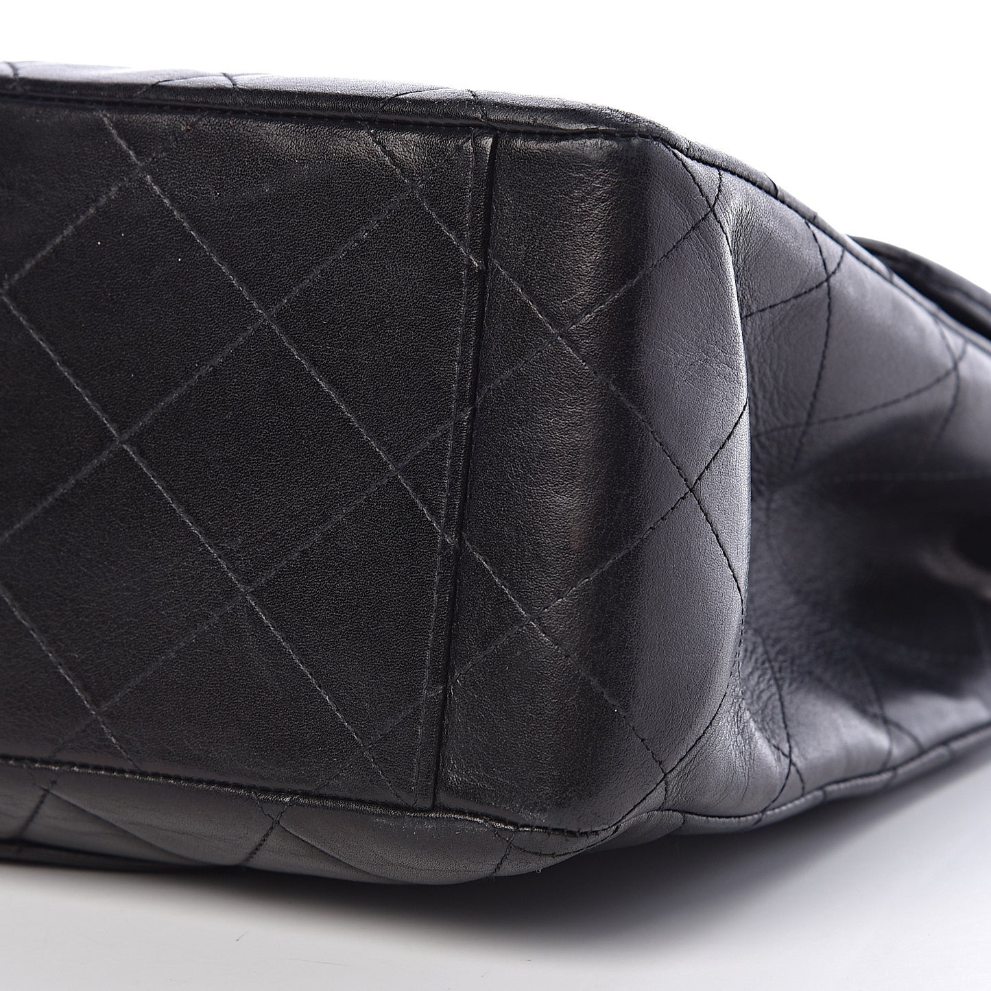 Lambskin Quilted XL Jumbo Single Flap Black