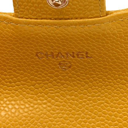 Chanel Caviar Quilted Flap Card Holder Wallet Yellow 6 of 8
