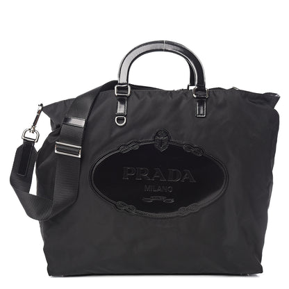Prada Tessuto Nylon Logo Tote Black 1 of 8