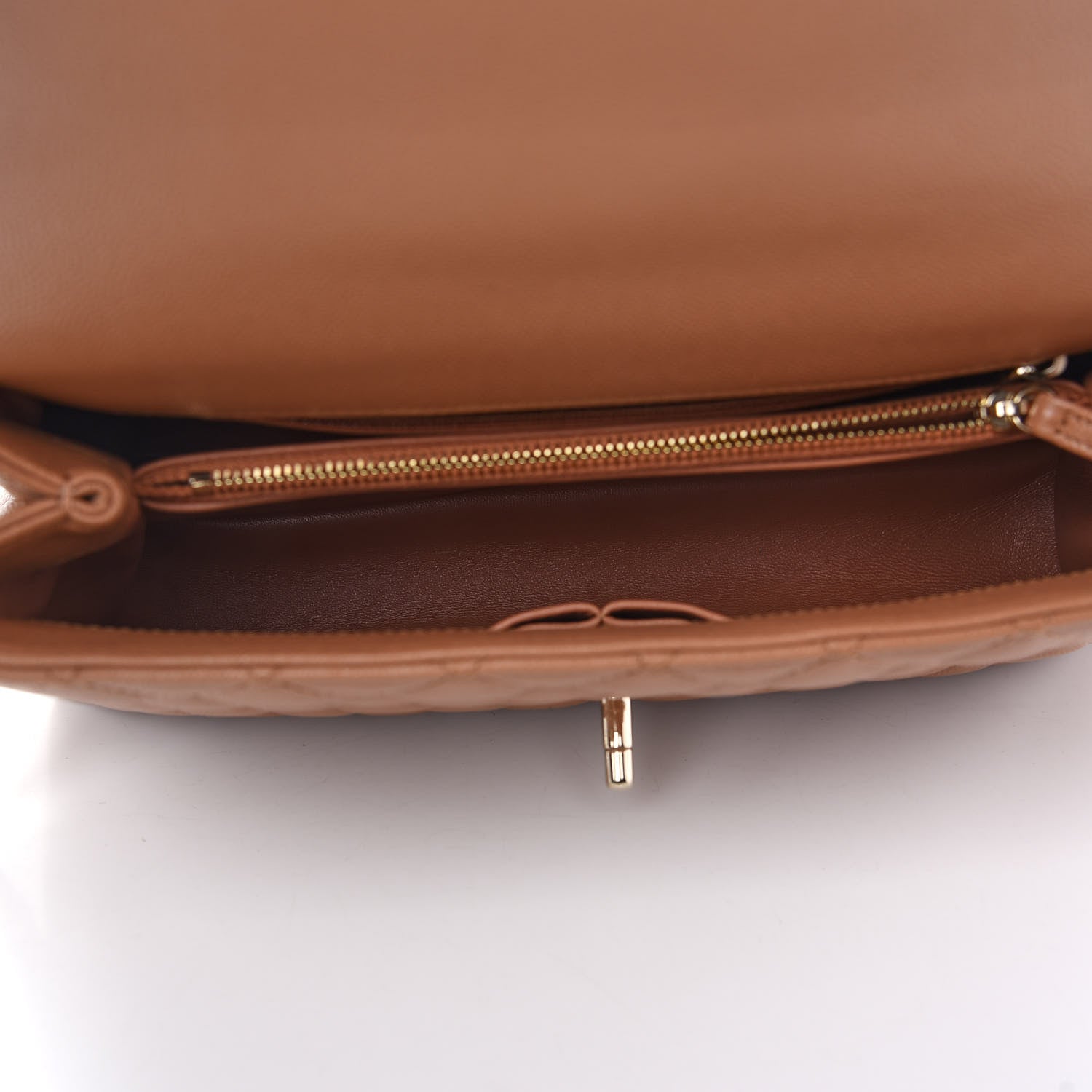 Chanel Caviar Quilted Small Coco Handle Flap Brown 5 of 9