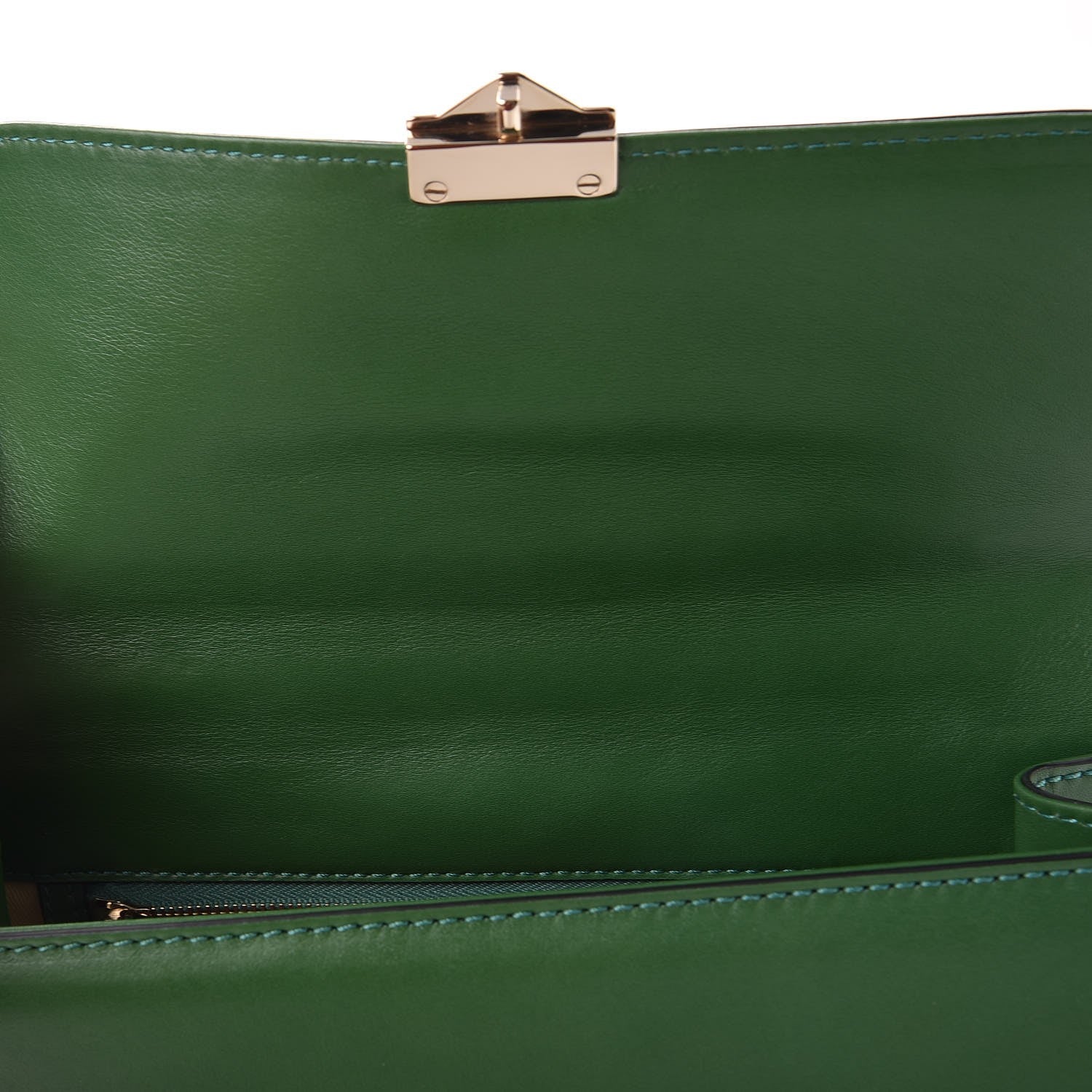 Valentino Garavani Vitello Medium Glam Lock Rockstud Flap Pop Green 8 of 8