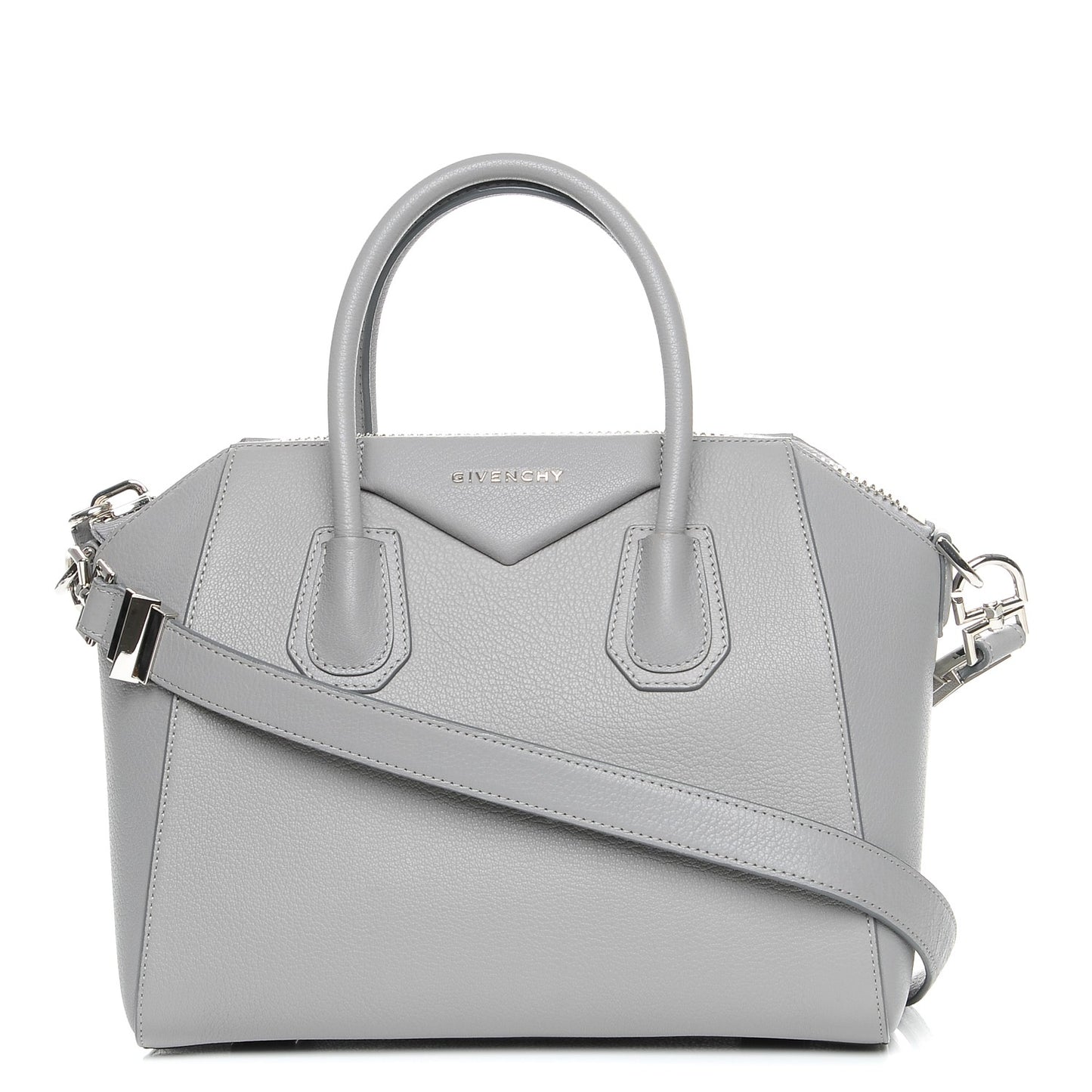 Sugar Goatskin Small Antigona Pearl Grey