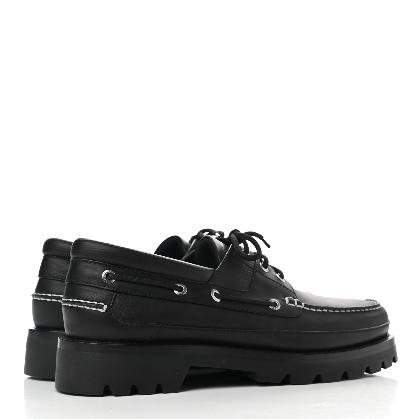 Calfskin Mens Summerland Boat Shoes 10 Black