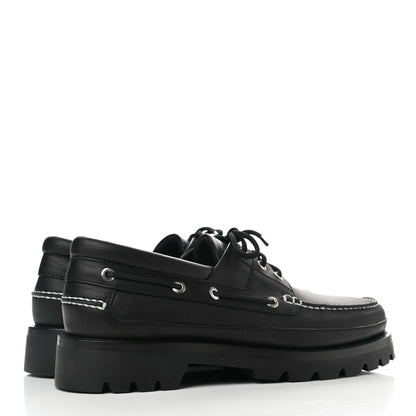 Louis Vuitton Calfskin Mens Summerland Boat Shoes 10 Black 4 of 8