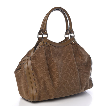 Gucci Monogram Corduroy Medium Sukey Tote Brown 3 of 13