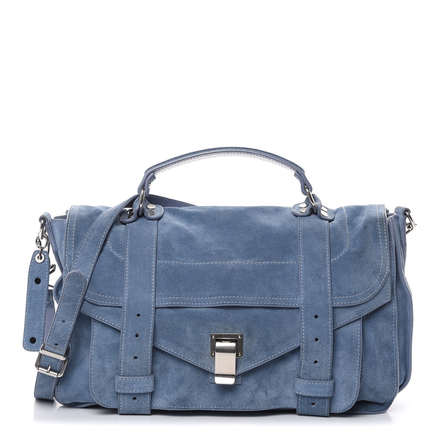 Proenza Schouler Suede Medium PS1 Satchel Polar Blue 1 of 18