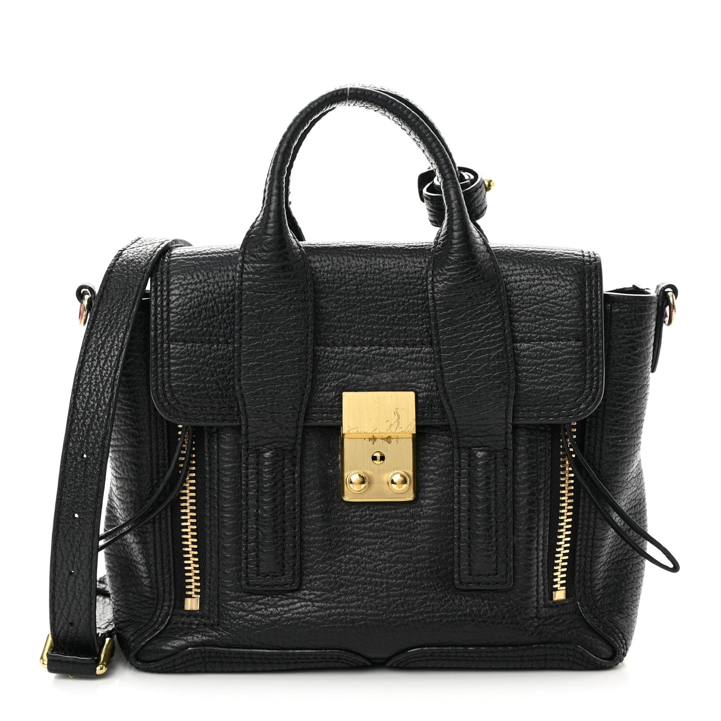 Textured Calfskin Mini Pashli Satchel Black