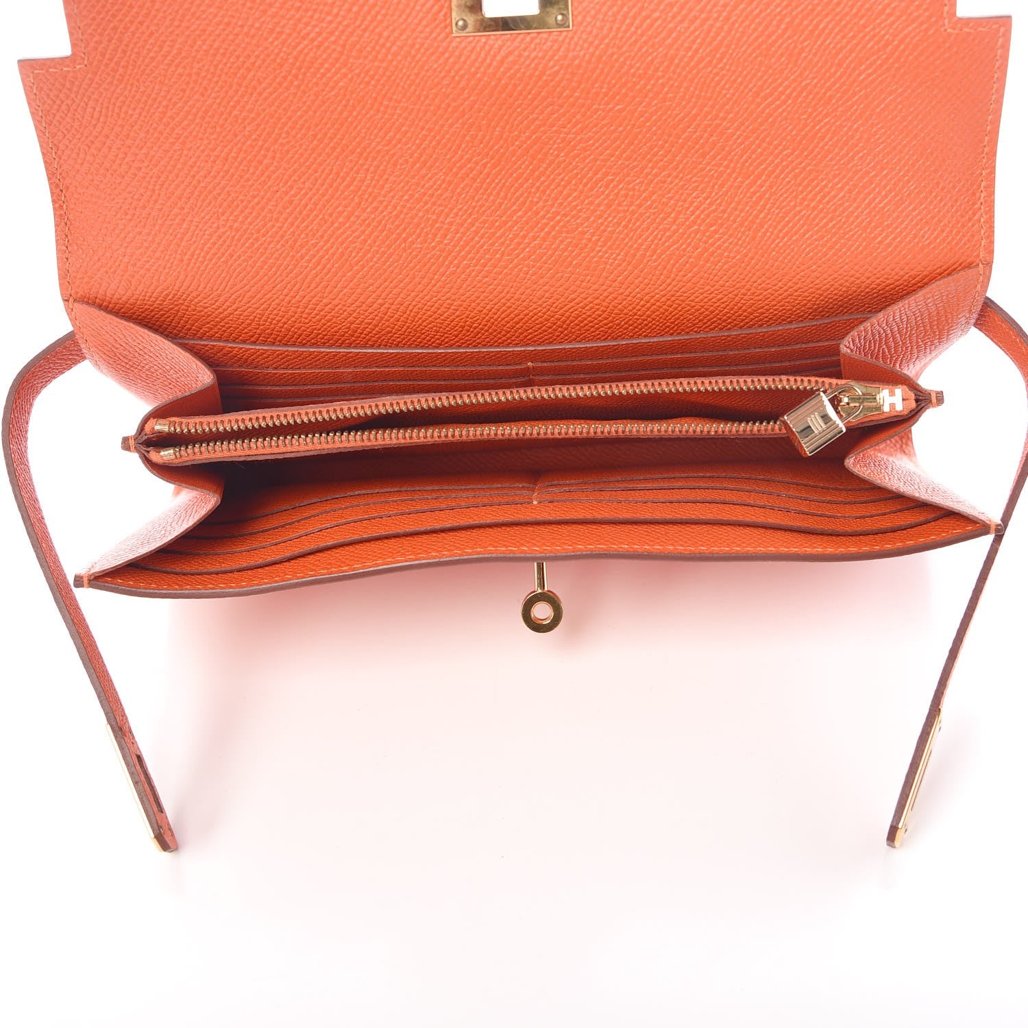 Hermes Epsom Kelly Longue Wallet Orange 5 of 9