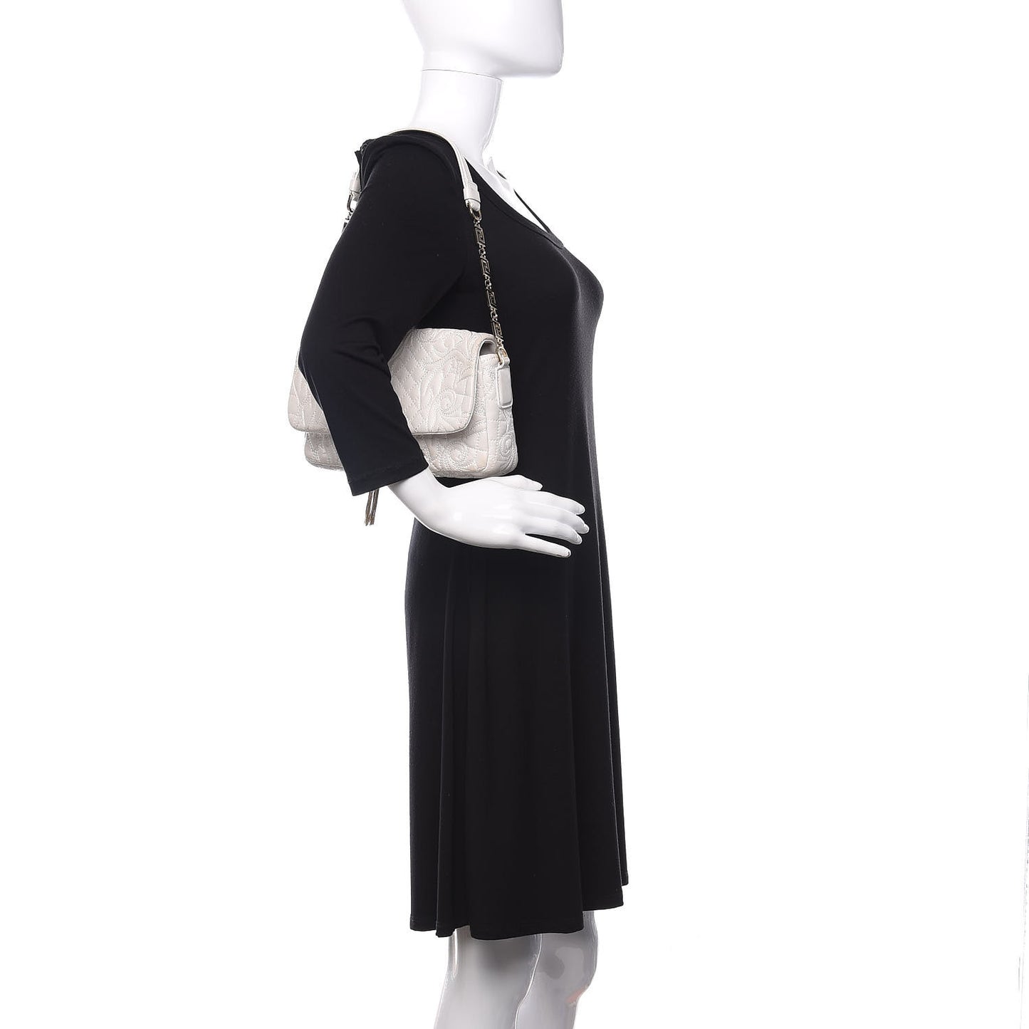 Nappa Barocco Quilted Vanitas Medea Shoulder Bag White