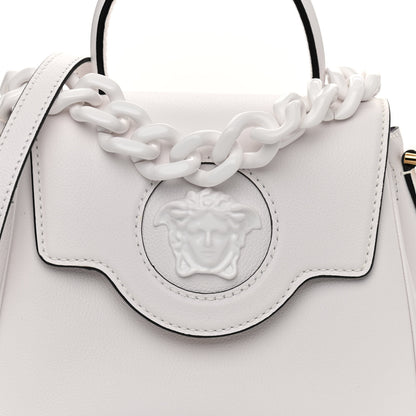 Versace Grained Calfskin Small La Medusa Top Handle Bag White 9 of 9