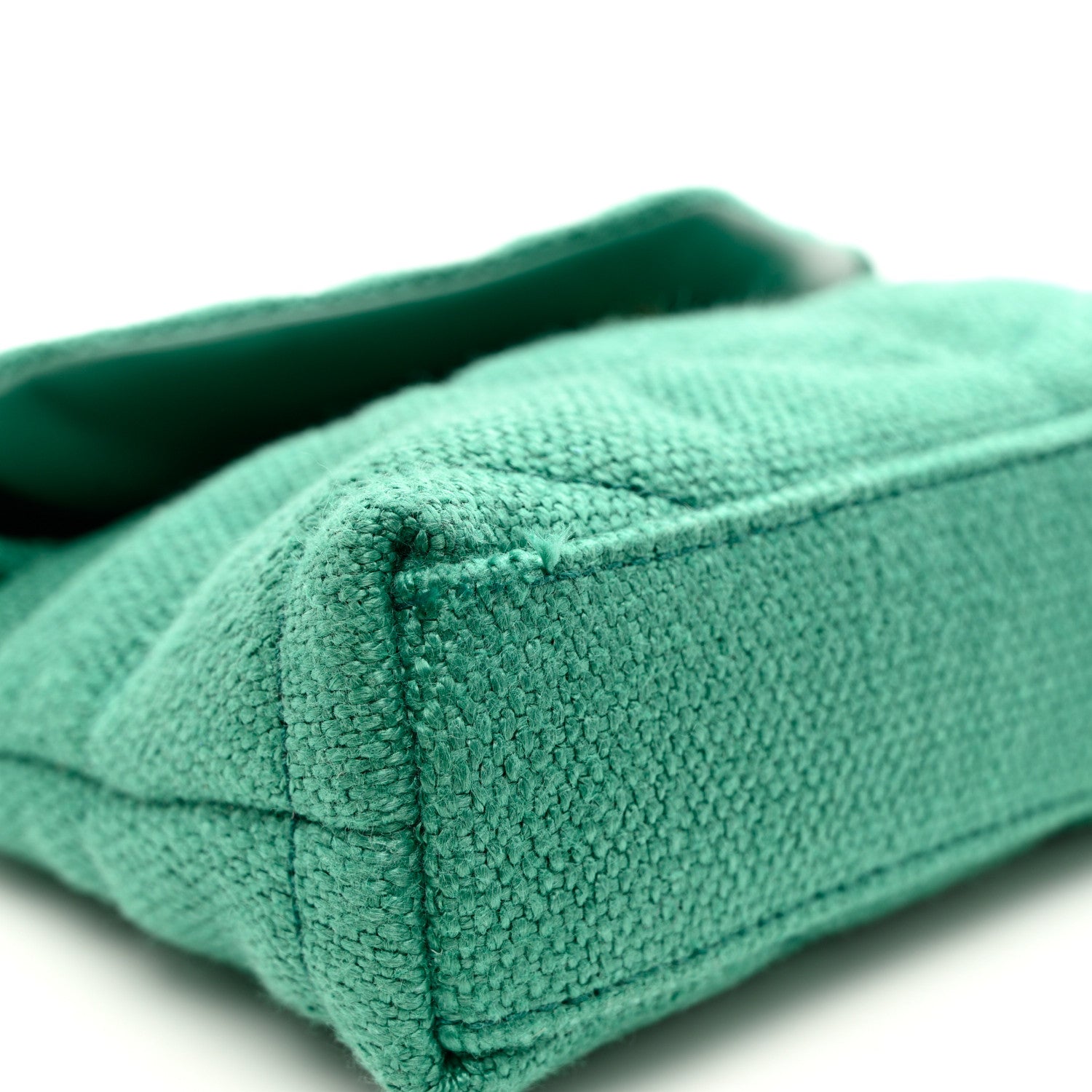 Saint Laurent Canvas Quilted Loulou Puffer Monogram Pouch Clutch Green 9 of 9
