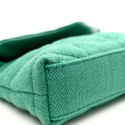 Saint Laurent Canvas Quilted Loulou Puffer Monogram Pouch Clutch Green 9 of 9