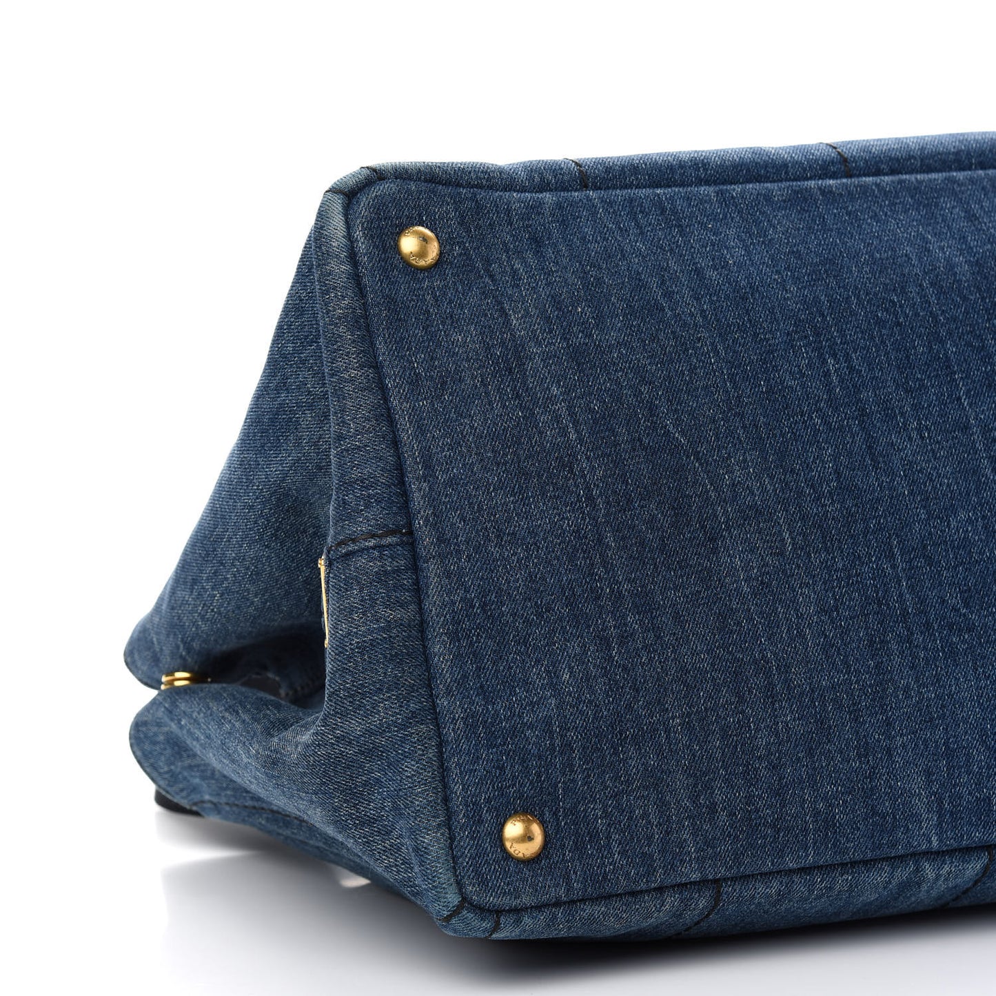 Denim Logo Tote Bleu