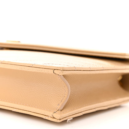 Saint Laurent Grain De Poudre Matelasse Chevron Monogram Envelope Chain Wallet Nude Powder 10 of 10