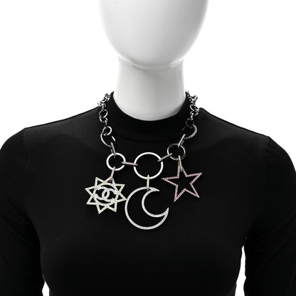 Chanel Ruthenium Crystal CC Star Moon Star Necklace 2 of 5