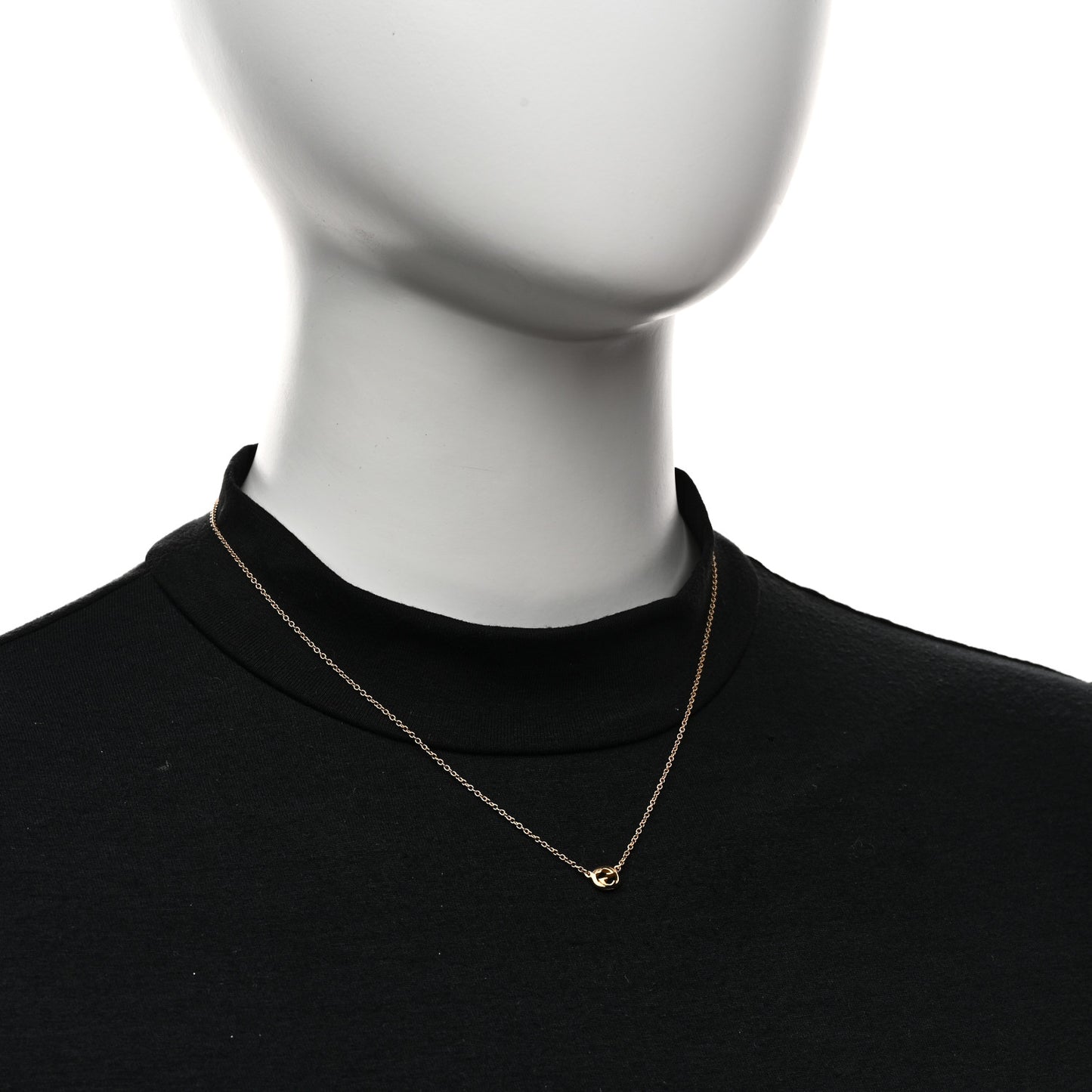 18K Yellow Gold Interlocking Pendant Necklace