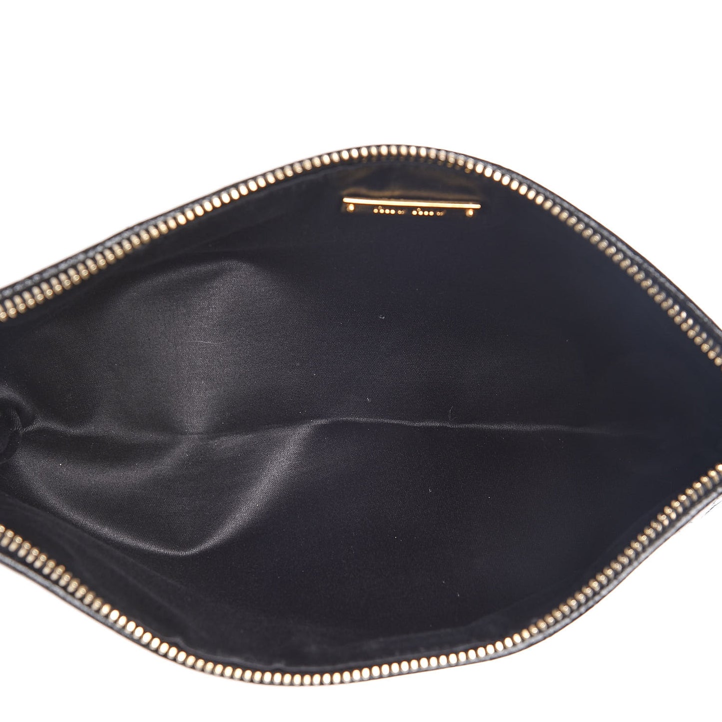Embossed Crocodile Glazed Calfskin Wristlet Black