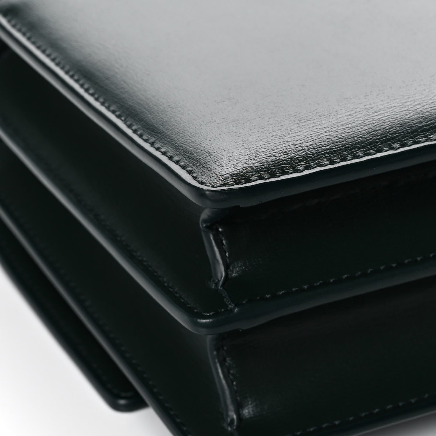 Saint Laurent Calfskin Medium Monogram Sunset Dark Green 12 of 15
