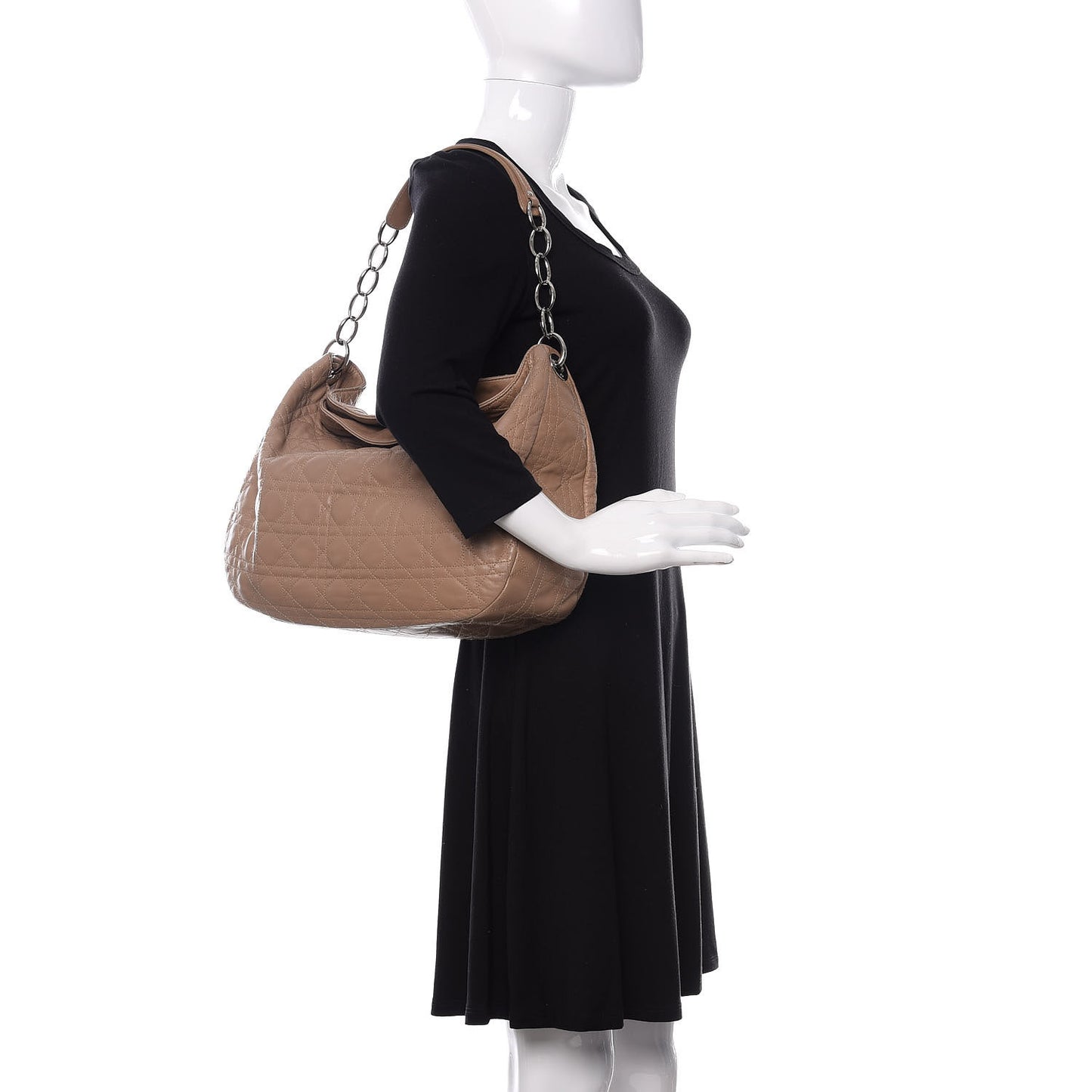 Lambskin Cannage Large Dior Soft Hobo Beige