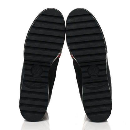 Louis Vuitton Suede Calfskin Damier Azur Overcloud Platform Desert Boots 40 Black 5 of 6