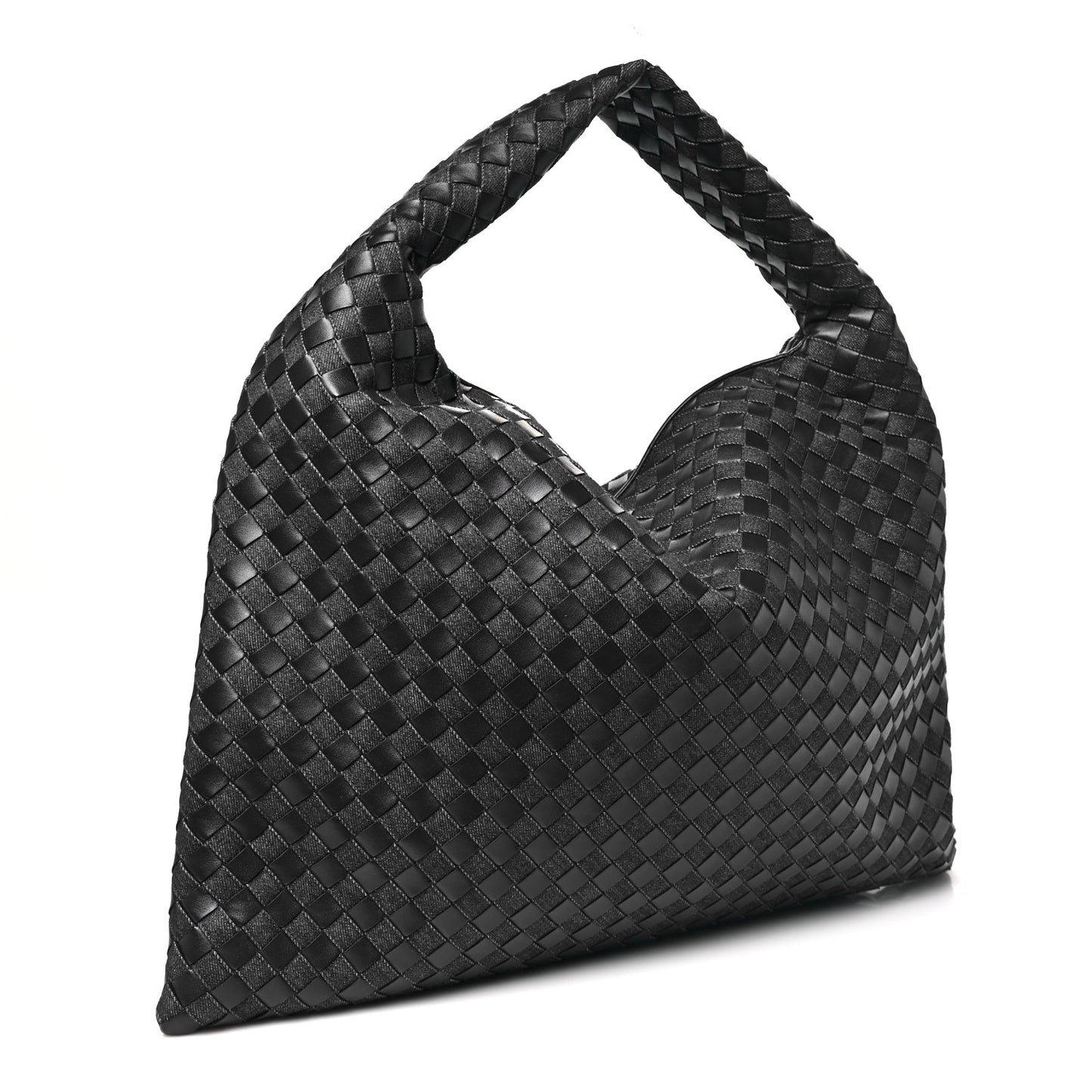 Denim Calfskin Intrecciato Large Hop Abyss Indigo