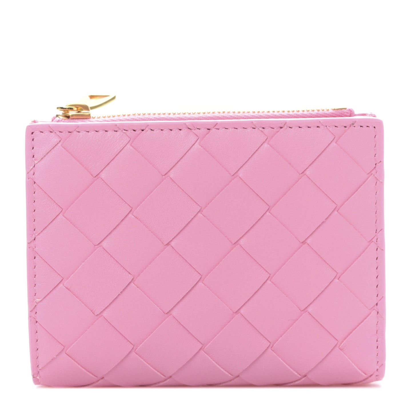 Nappa Intrecciato Cassette Bifold Zip Wallet Ribbon