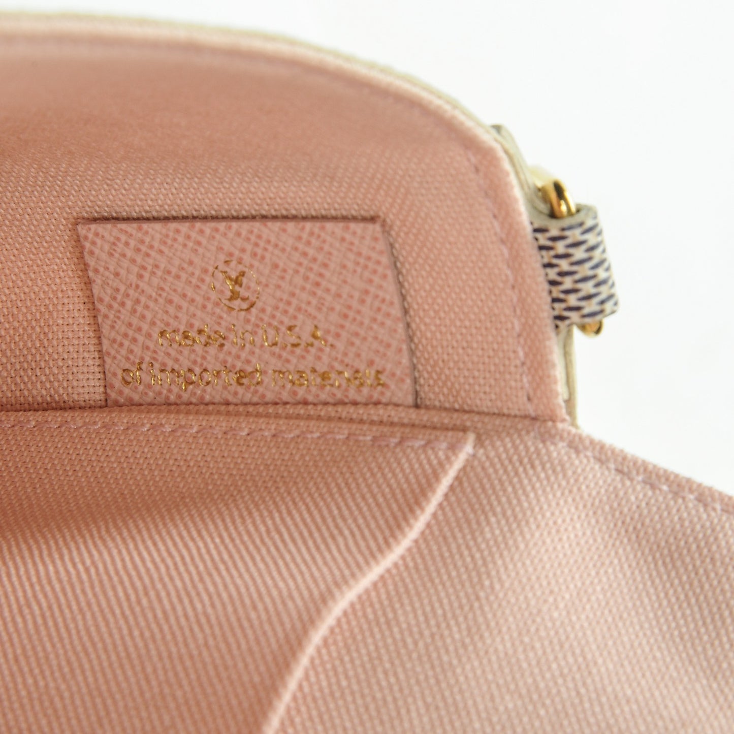 Damier Azur Pochette Felicie Chain Wallet Rose Ballerine