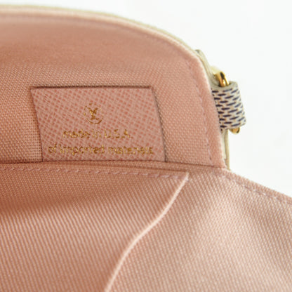 Louis Vuitton Damier Azur Pochette Felicie Chain Wallet Rose Ballerine 7 of 9