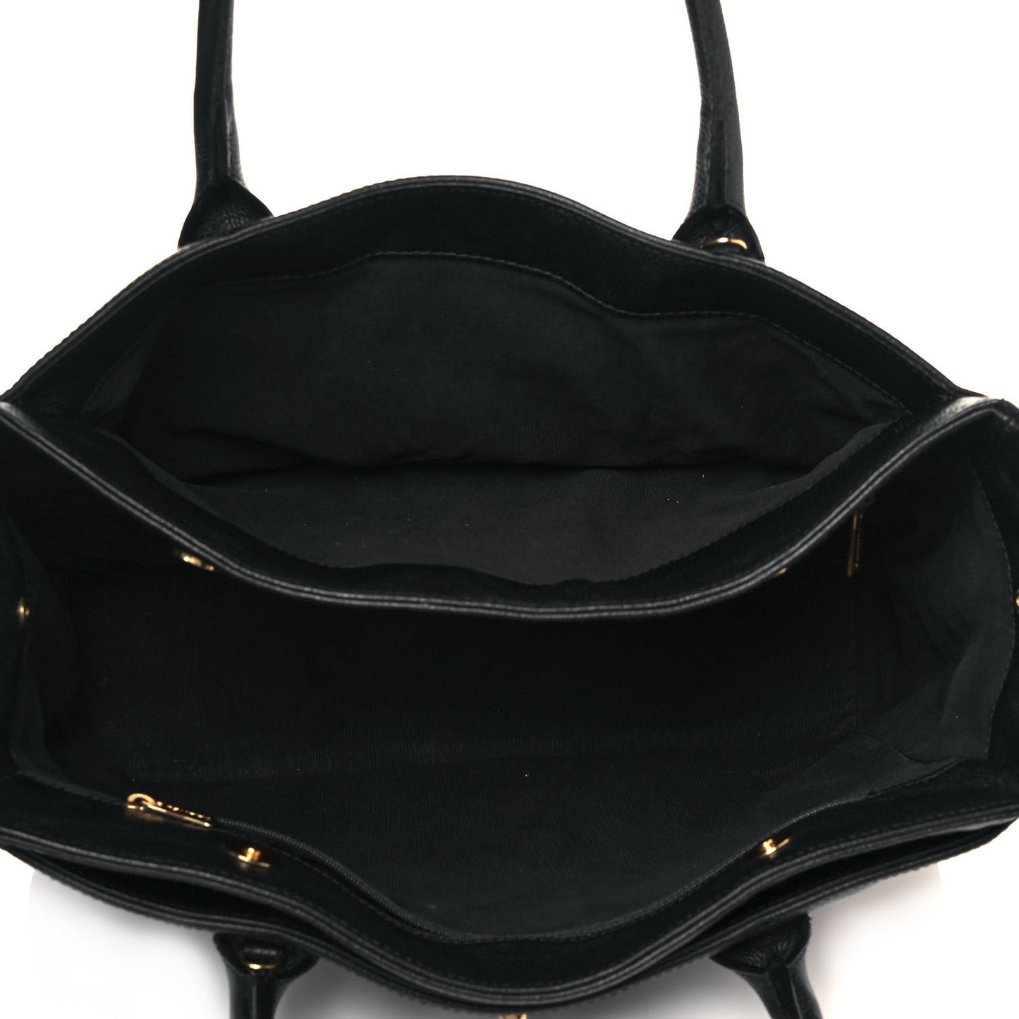Calfskin Cerf Executive Shopper Tote Black
