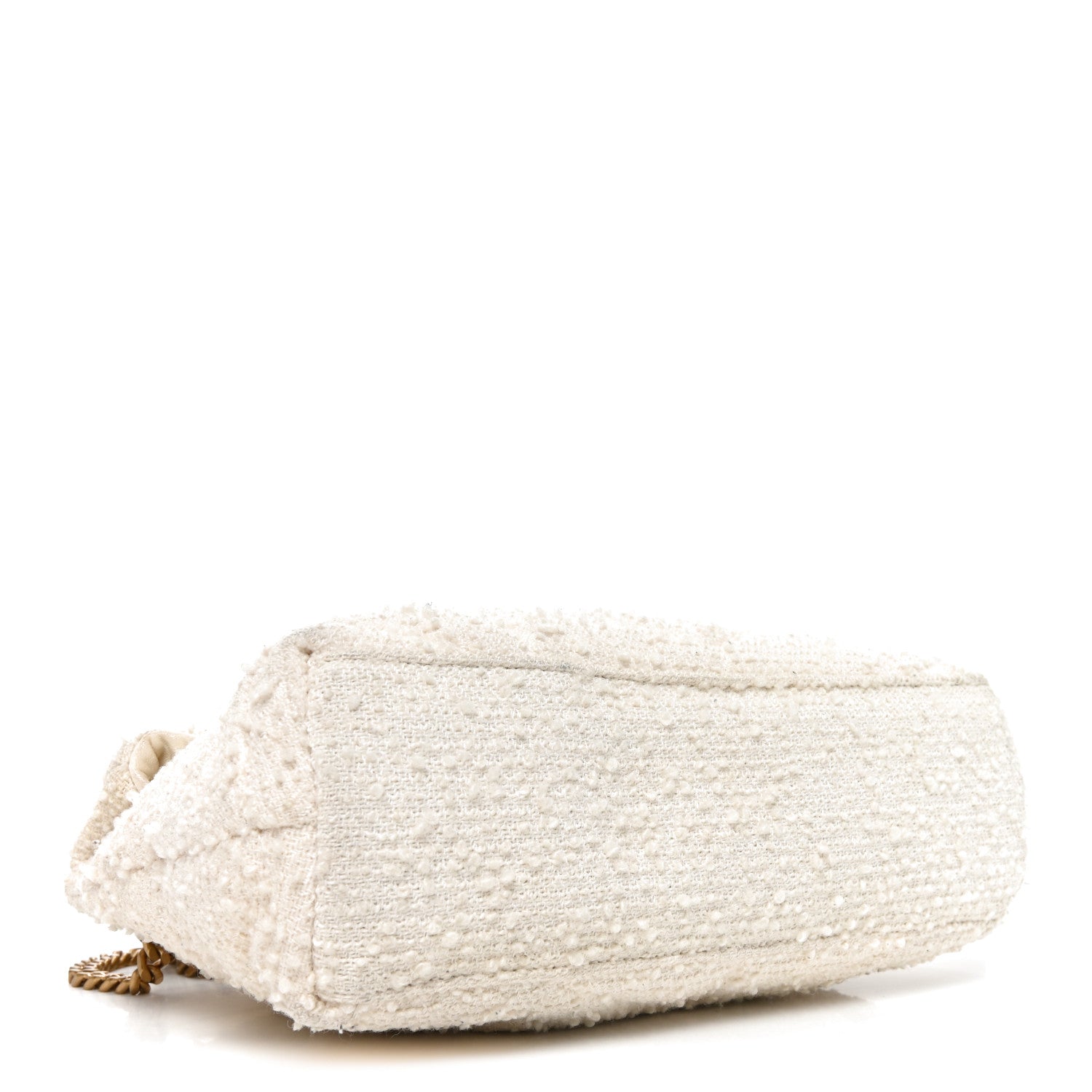 Saint Laurent Boucle Tweed Quilted Small Loulou Puffer Monogram Chain Satchel Crema Soft 4 of 10