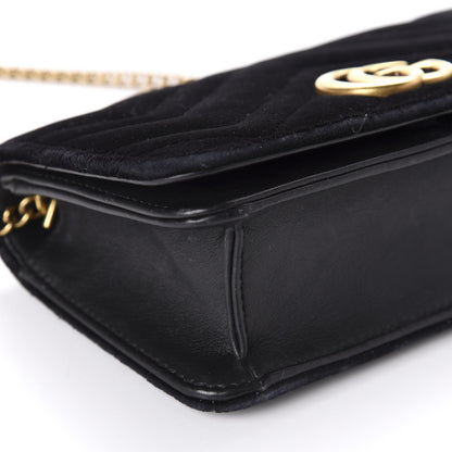 Gucci Velvet Matelasse GG Marmont Mini Bag Black 5 of 8