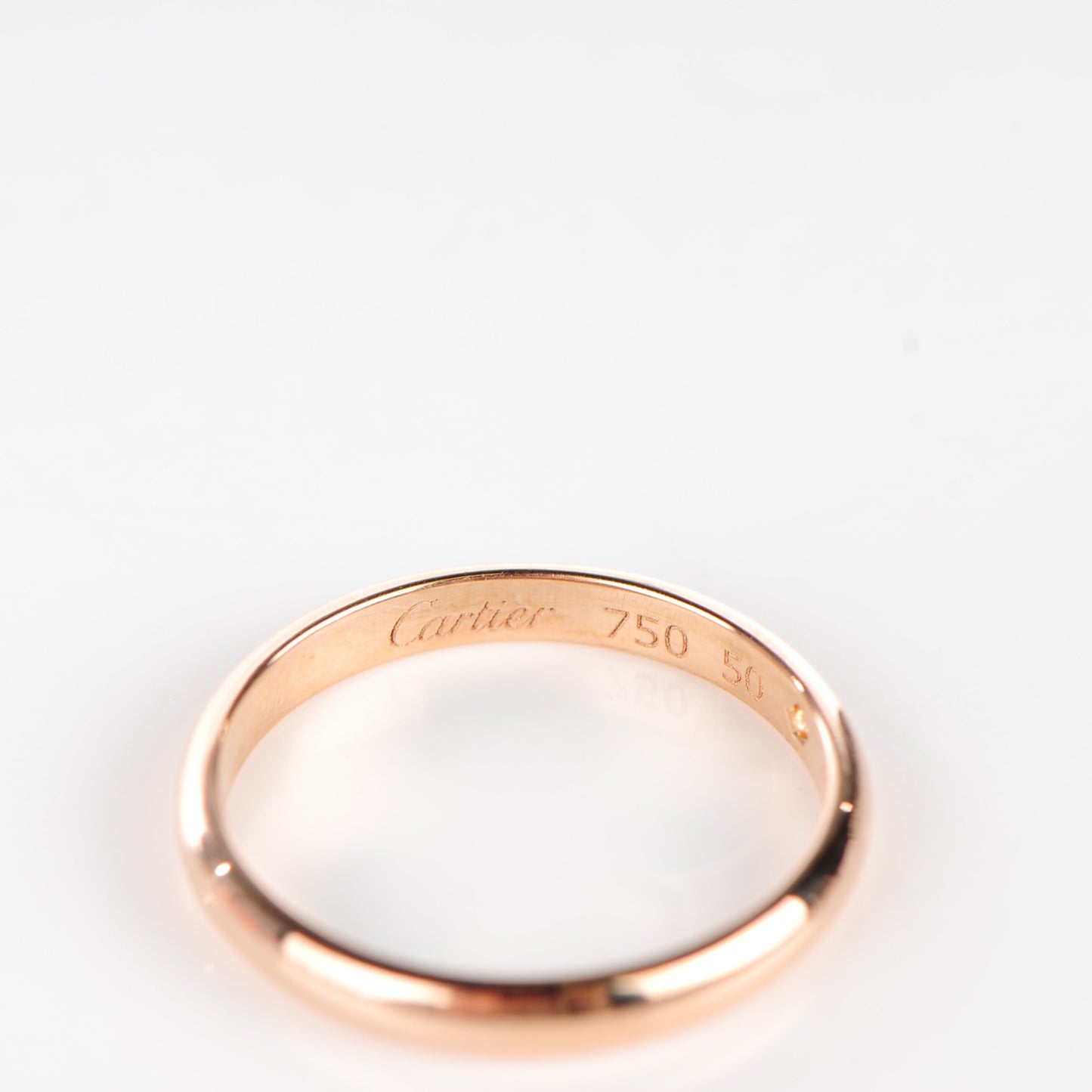 18K Pink Gold Diamond 2mm Wedding Band Ring 50 5.25