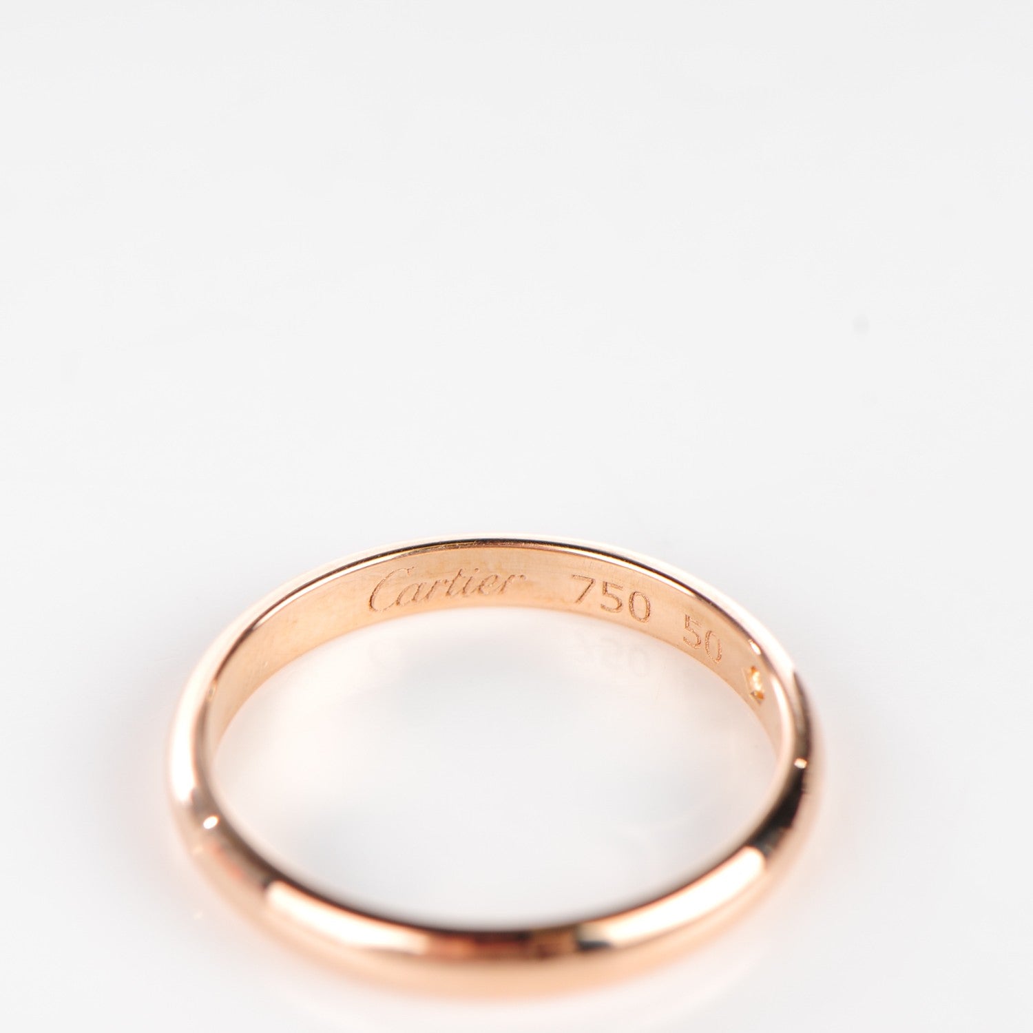 Cartier 18K Pink Gold Diamond 2mm Wedding Band Ring 50 5.25 4 of 7