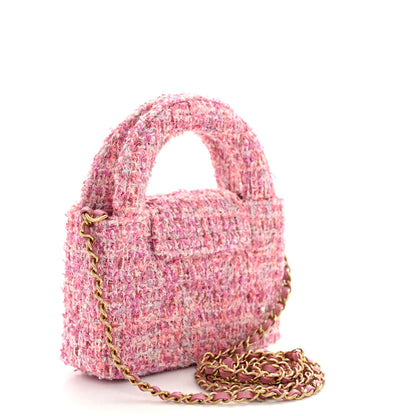 Chanel Tweed Quilted Mini Nano Kelly Shopper Pink 3 of 10