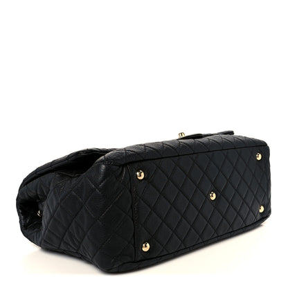 Chanel Calfskin Quilted XXL Travel Flap Bag Black 4 of 11