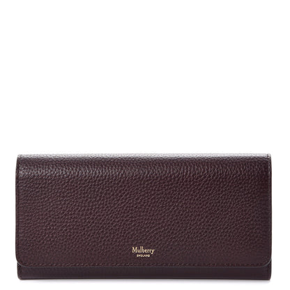 Mulberry Natural Grain Calfskin Continental Wallet Oxblood 1 of 9