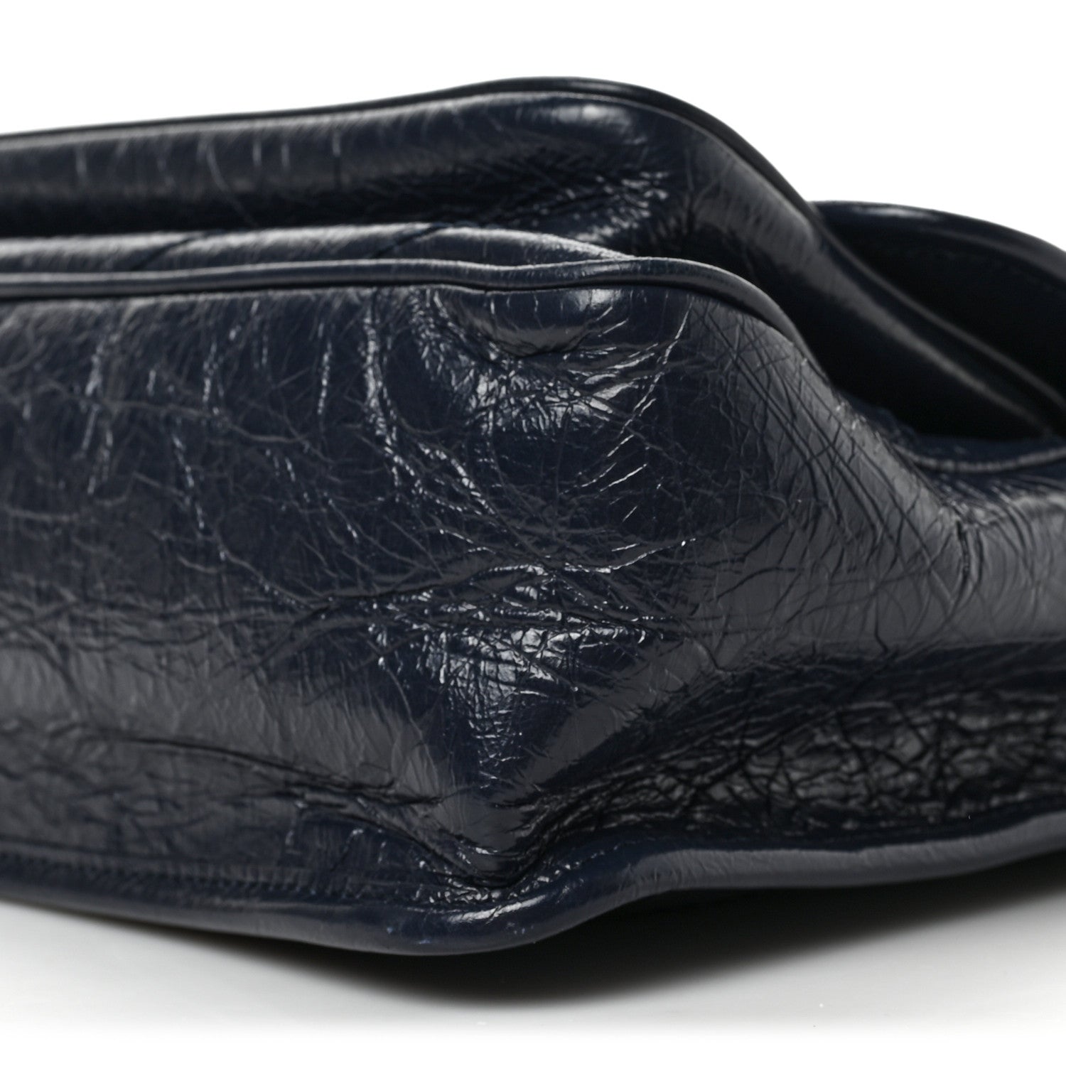 Saint Laurent Crinkled Calfskin Matelasse Monogram Medium Niki Chain Satchel Deep Marine 8 of 8