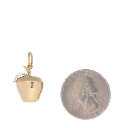 Tiffany 18K Yellow Gold Diamond Apple Charm 2 of 5