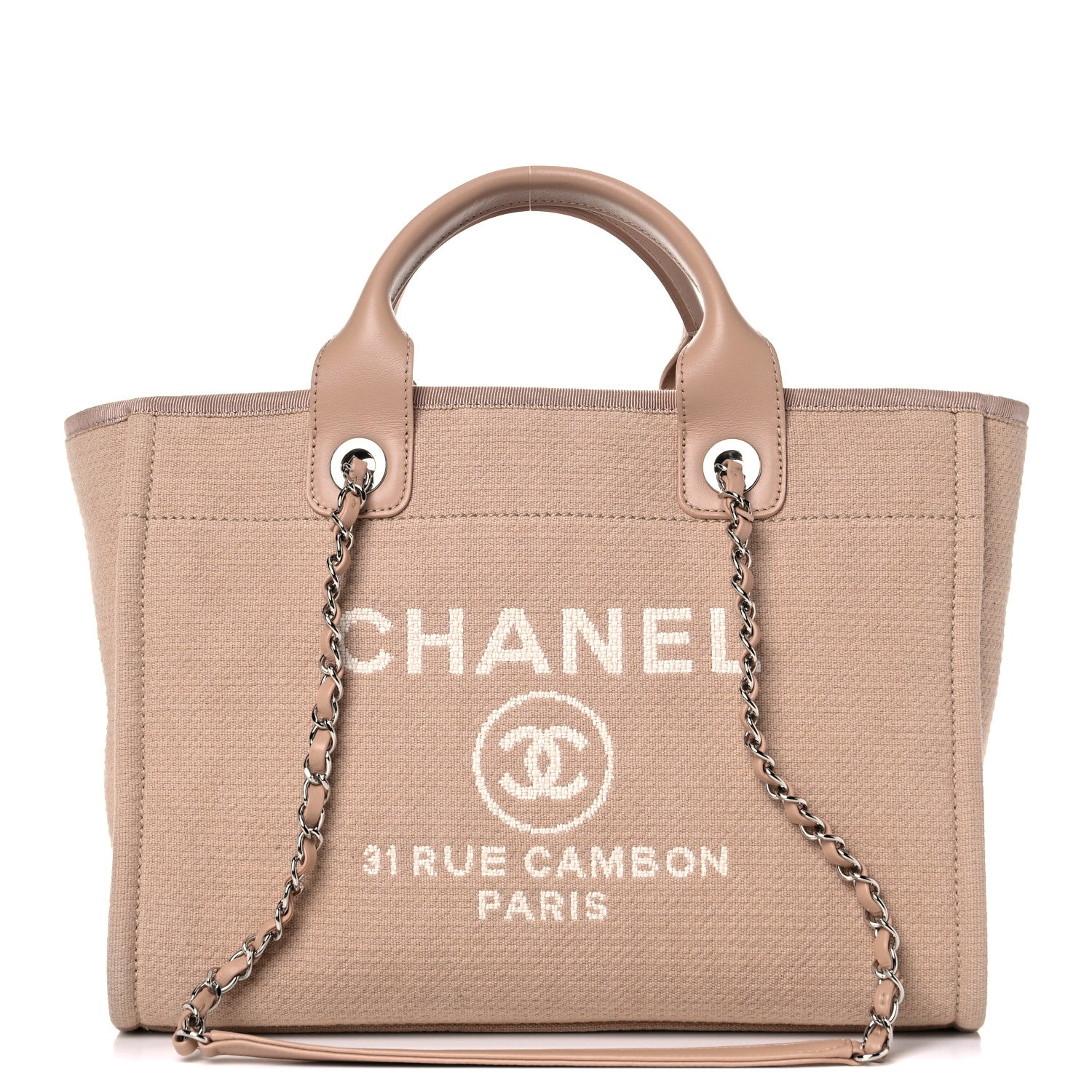 Chanel Mixed Fibers Small Deauville Tote Beige 1 of 14