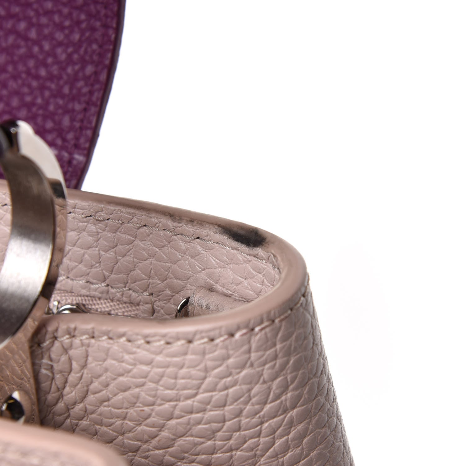 Louis Vuitton Taurillon Capucines PM Galet Violet 16 of 17