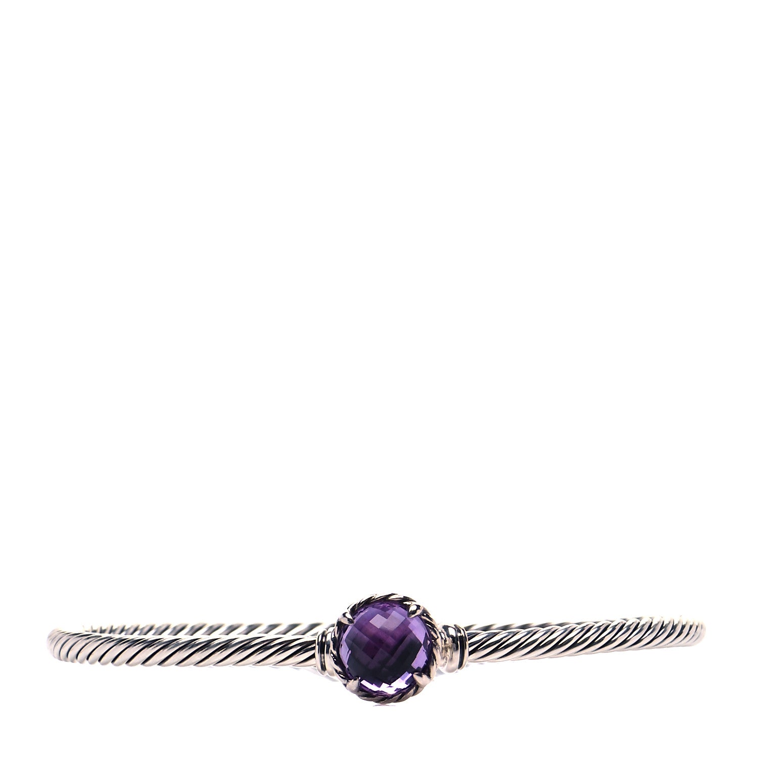 David Yurman Sterling Silver Amethyst 3mm Chatelaine Bracelet 1 of 4