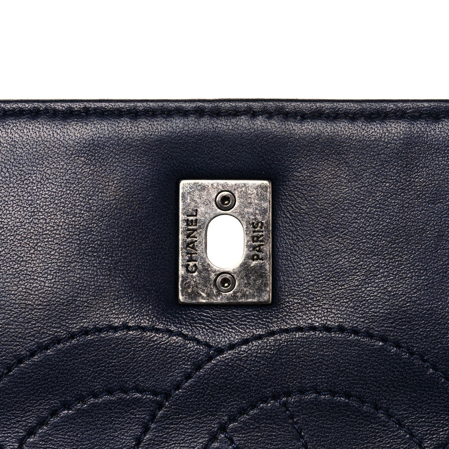 Lambskin Quilted Small Trendy CC Flap Dual Handle Bag Navy