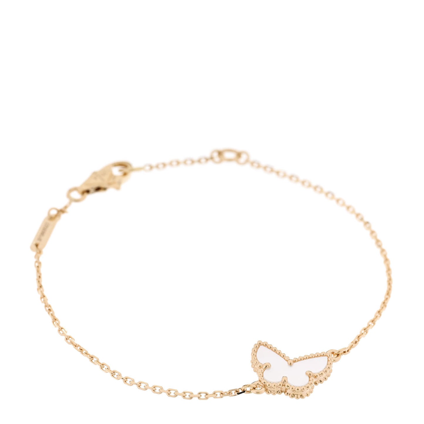 18K Yellow Gold Mother of Pearl Sweet Alhambra Butterfly Bracelet