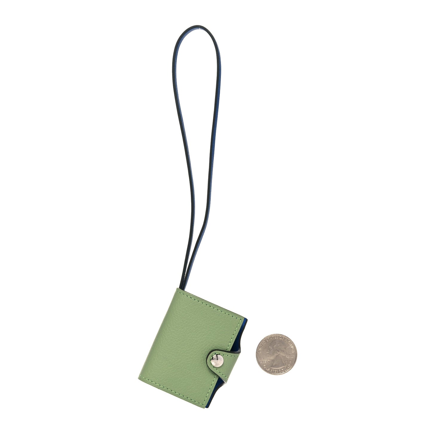 Evercolor Swift Verso Ulysse Nano Bag Charm Vert Criquet Bleu France
