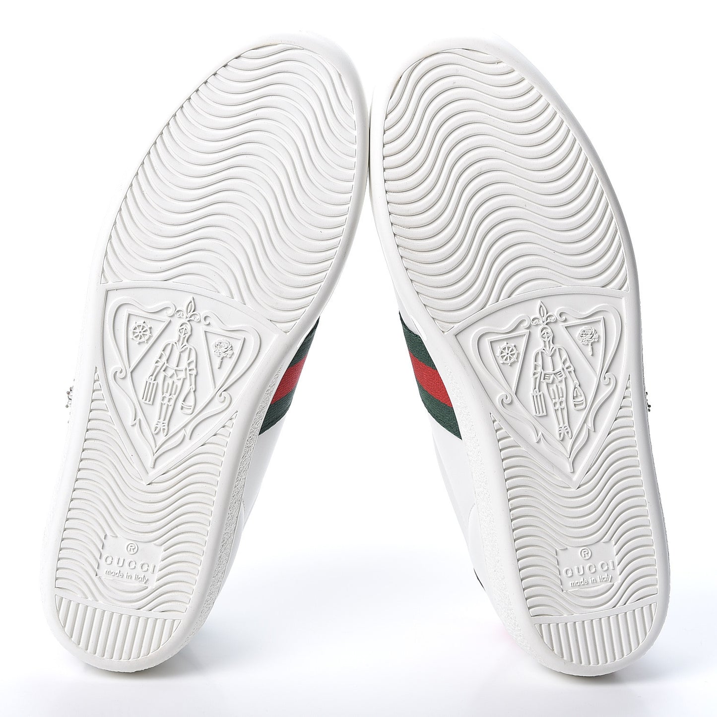 Calfskin Ayers Web Pierced Heart Embroidered New Ace Sneakers 36.5 White