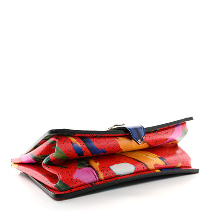 Louis Vuitton Calfskin Splash Print Trapeze Black White Red 4 of 10